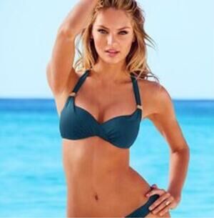 Victoria's Secret Bikini Set Unforgettable Top + Knockout Bottom Teal 34DDD/XL